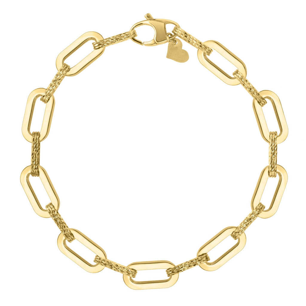 Diamante Paperclip Chain in 14KT Yellow Gold