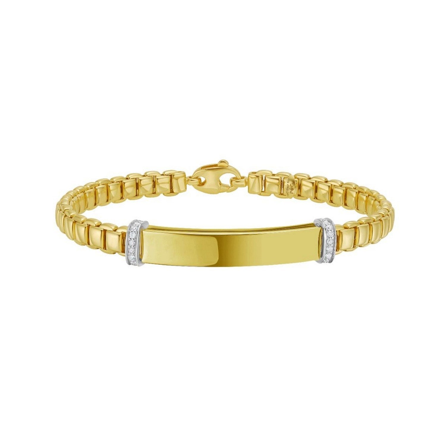 Venetian Link Diamond Bar in 14KT Yellow Gold