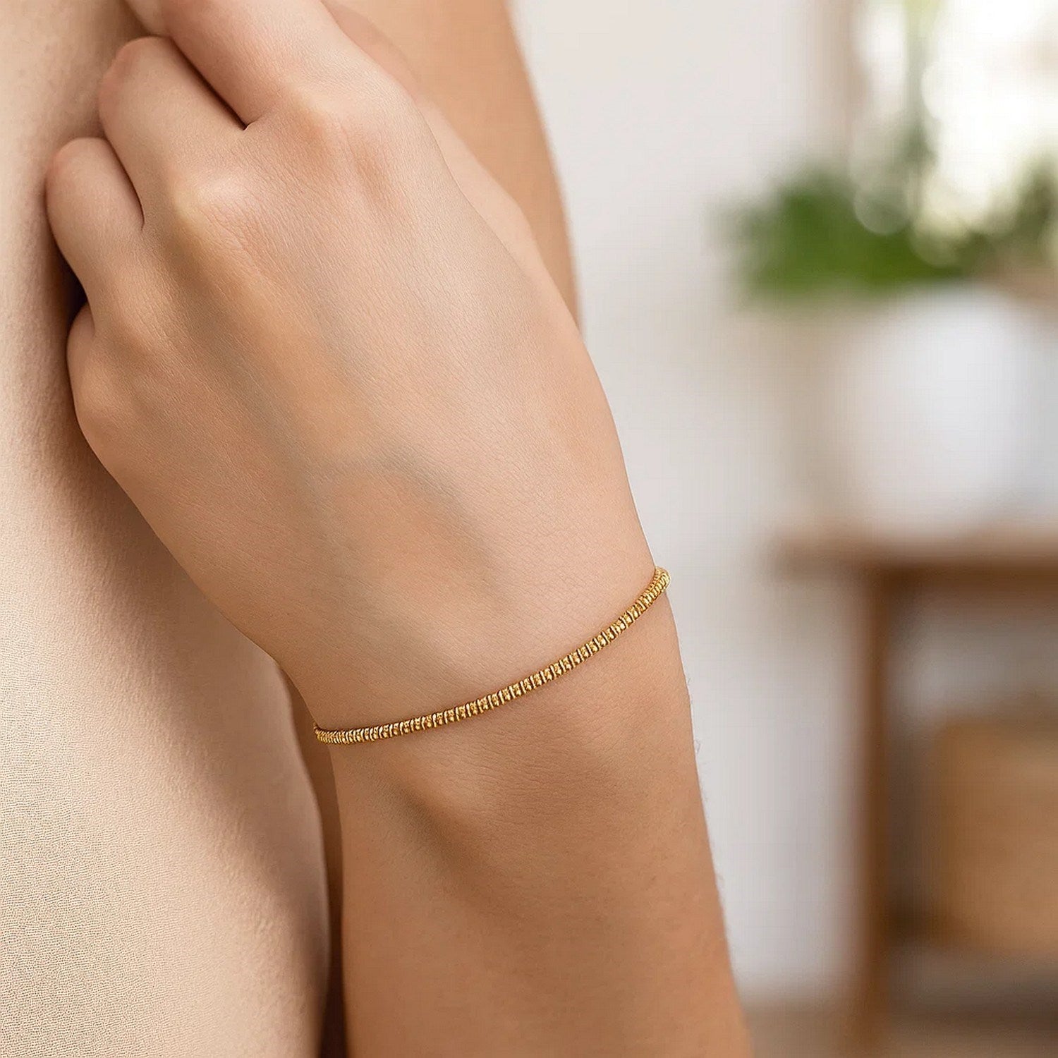 Sparkle Spring Chain in 14KT Yellow Gold