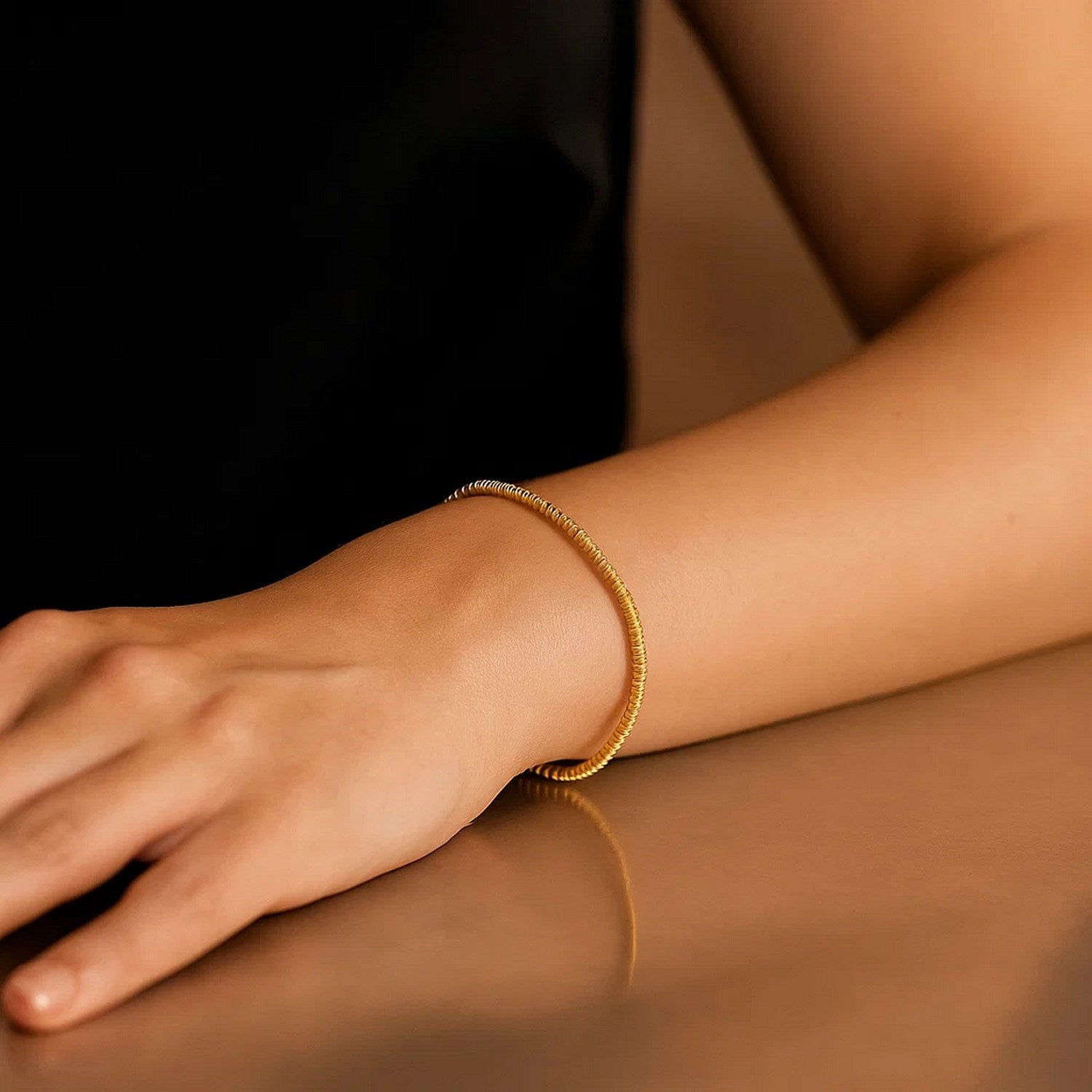 Sparkle Spring Chain in 14KT Yellow Gold