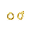 Diamond Cut Interlocking Trinity Stud in 14K Yellow Gold