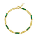 Malachite Rectangle Links in 14KT Yellow Gold