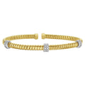 Diamond Triple Station Tubogas Cuff in 14KT Yellow Gold