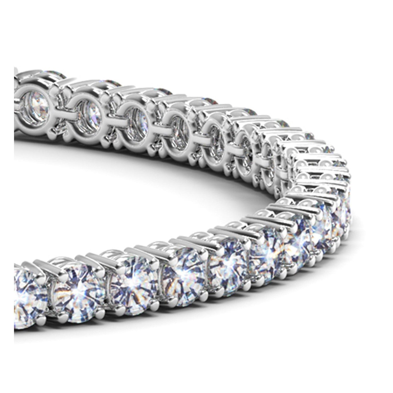 8 CTW Lab-Grown Diamond Tennis Bracelet — 14KT White Gold