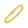 Woven Large Diamond Pave in 14KT Yellow Gold