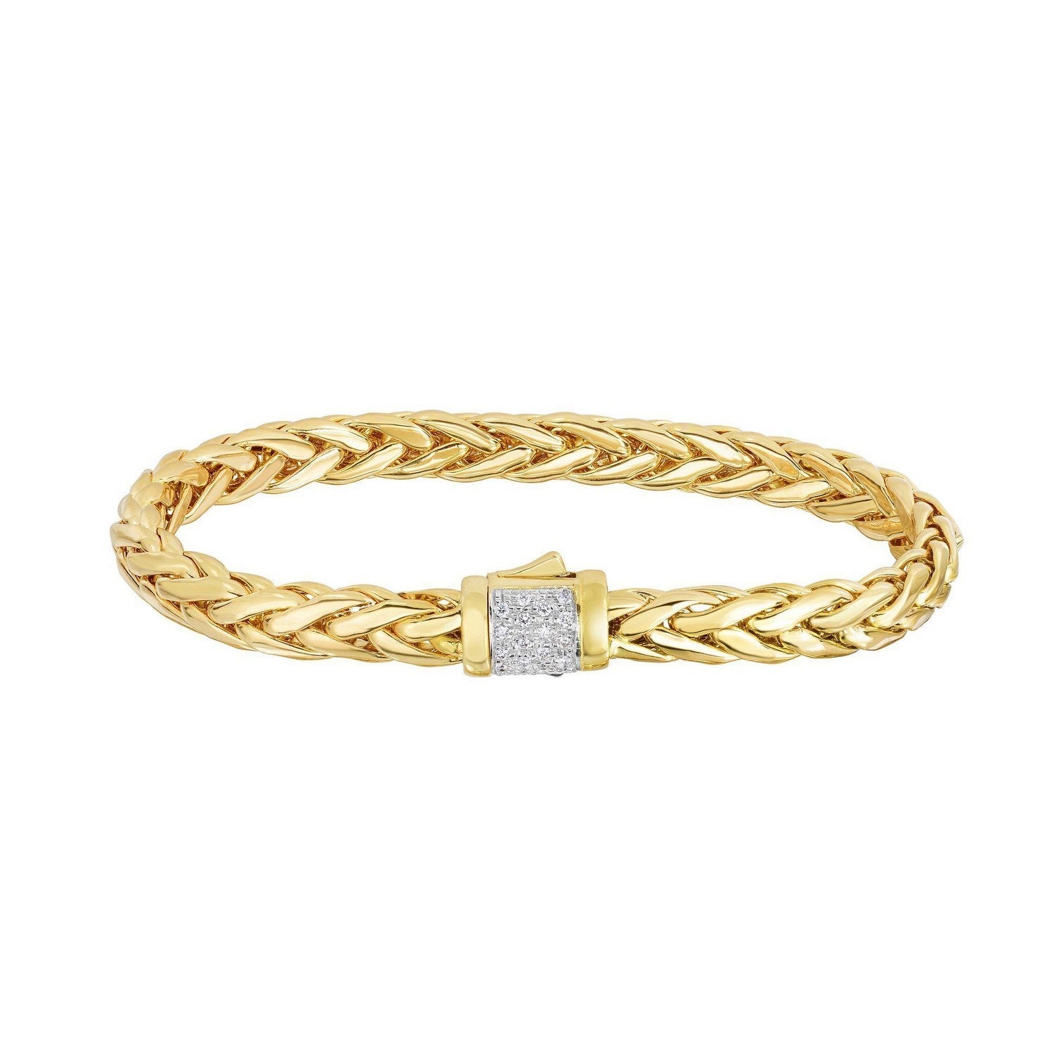 Woven Large Diamond Pave in 14KT Yellow Gold