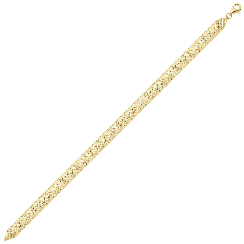 Diamond Cut Square Link in 10KT Yellow Gold