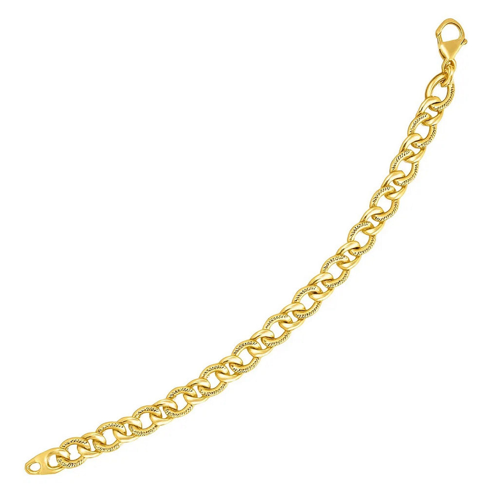 Curb Chain Design with Diamond Cuts in 14KT Yellow Gold
