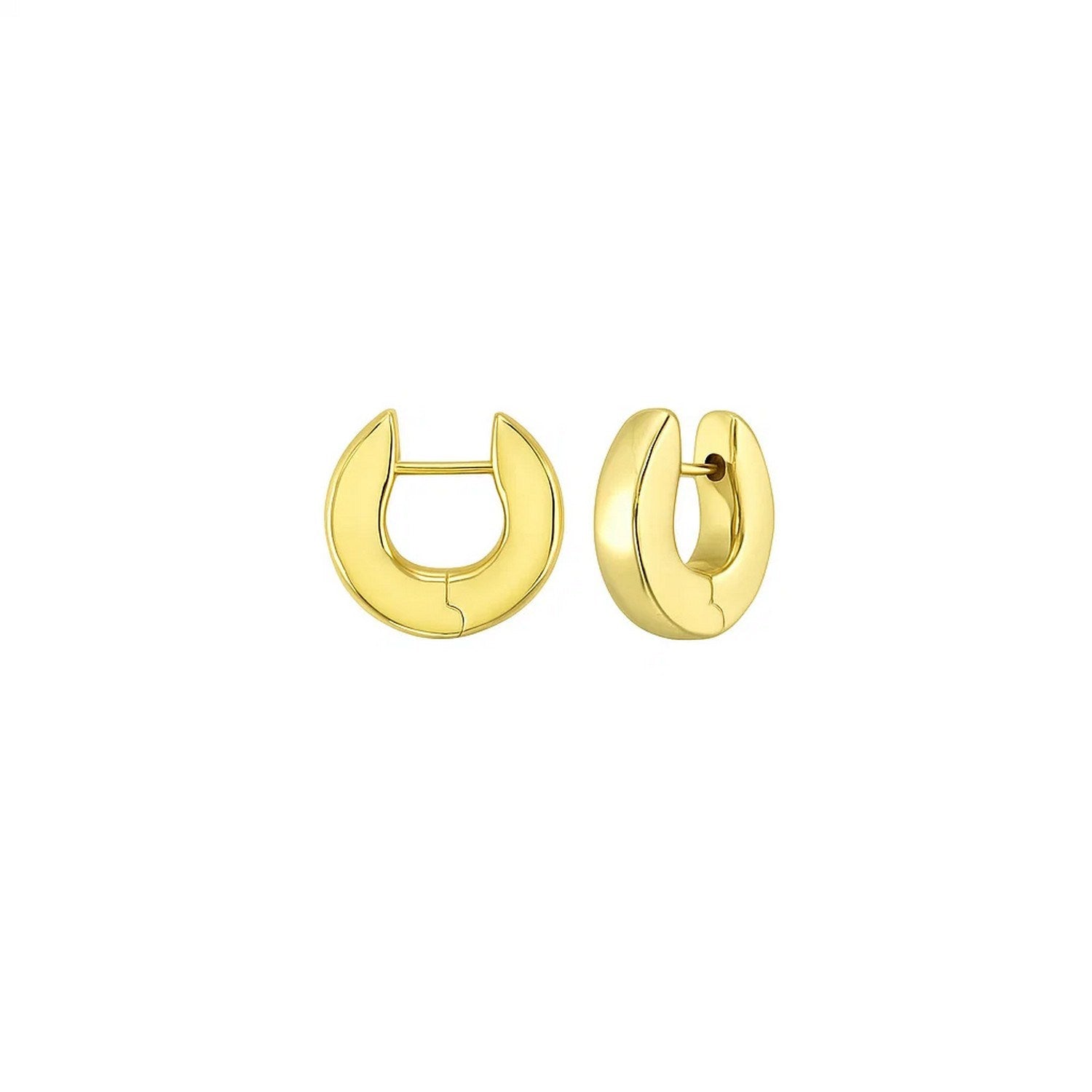 Thick Post Hoop in 14K Yellow Gold