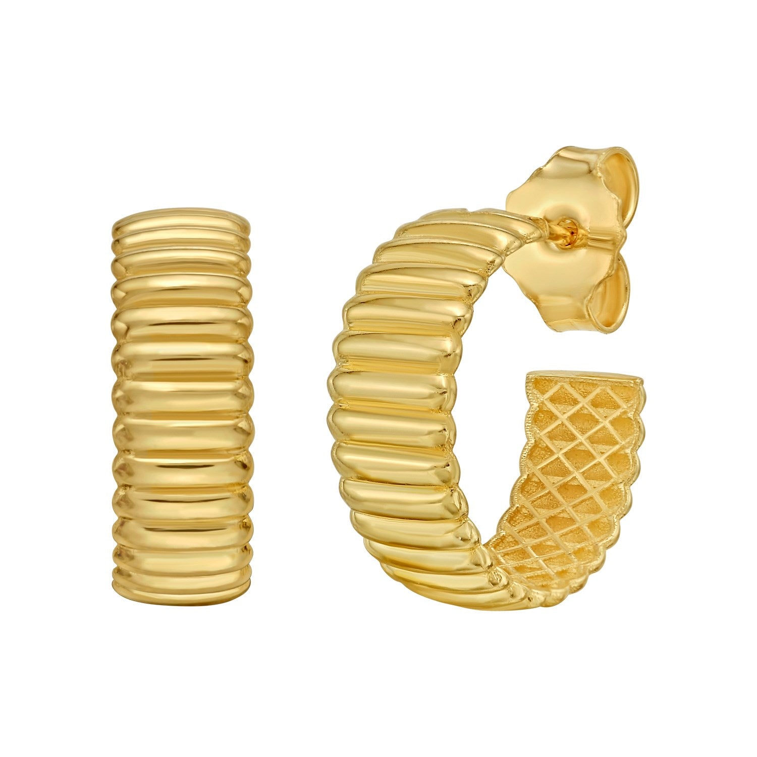 Tubogas C Hoop in 14K Yellow Gold