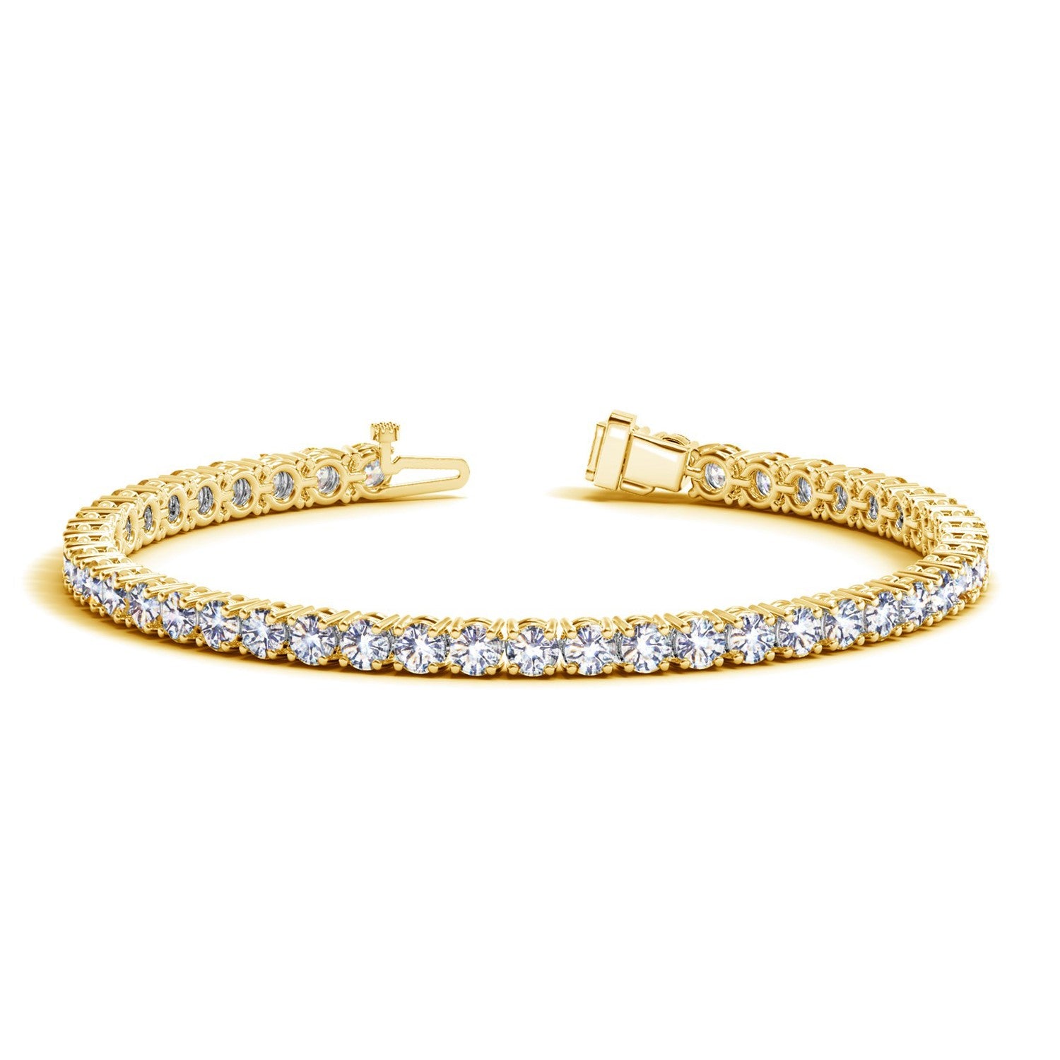 8 CTW Lab-Grown Diamond Tennis Bracelet — 14KT Yellow Gold