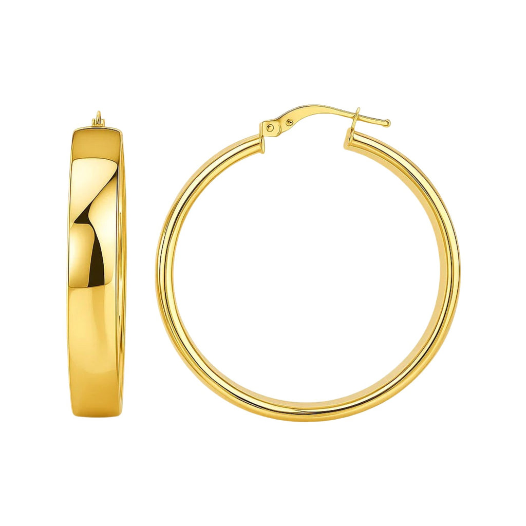 Wedding Band Hoops in 14K Yellow Gold