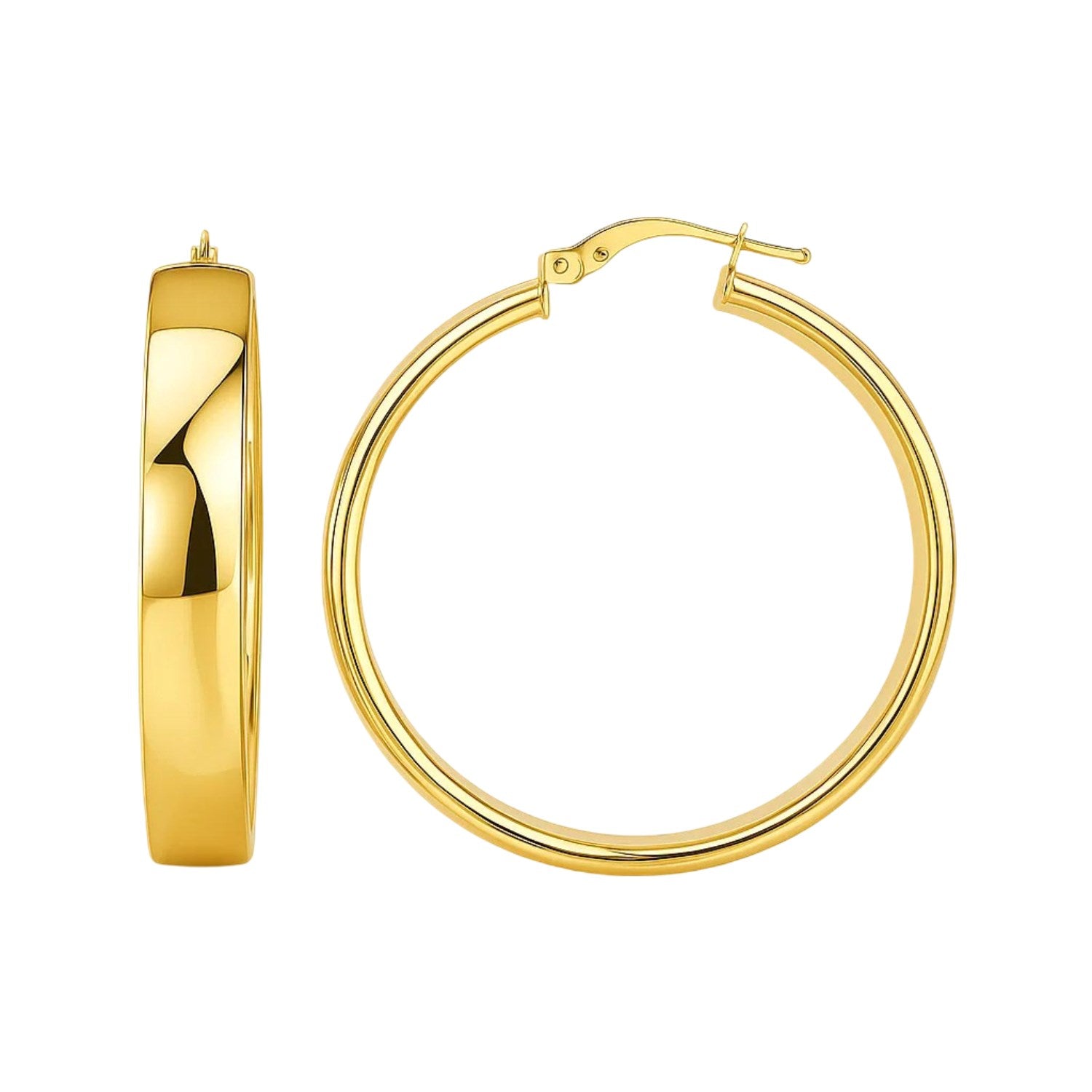 Wedding Band Hoops in 14K Yellow Gold