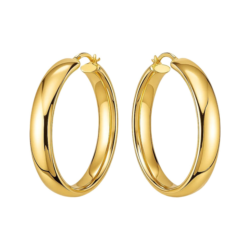 Wedding Band Hoops in 14K Yellow Gold
