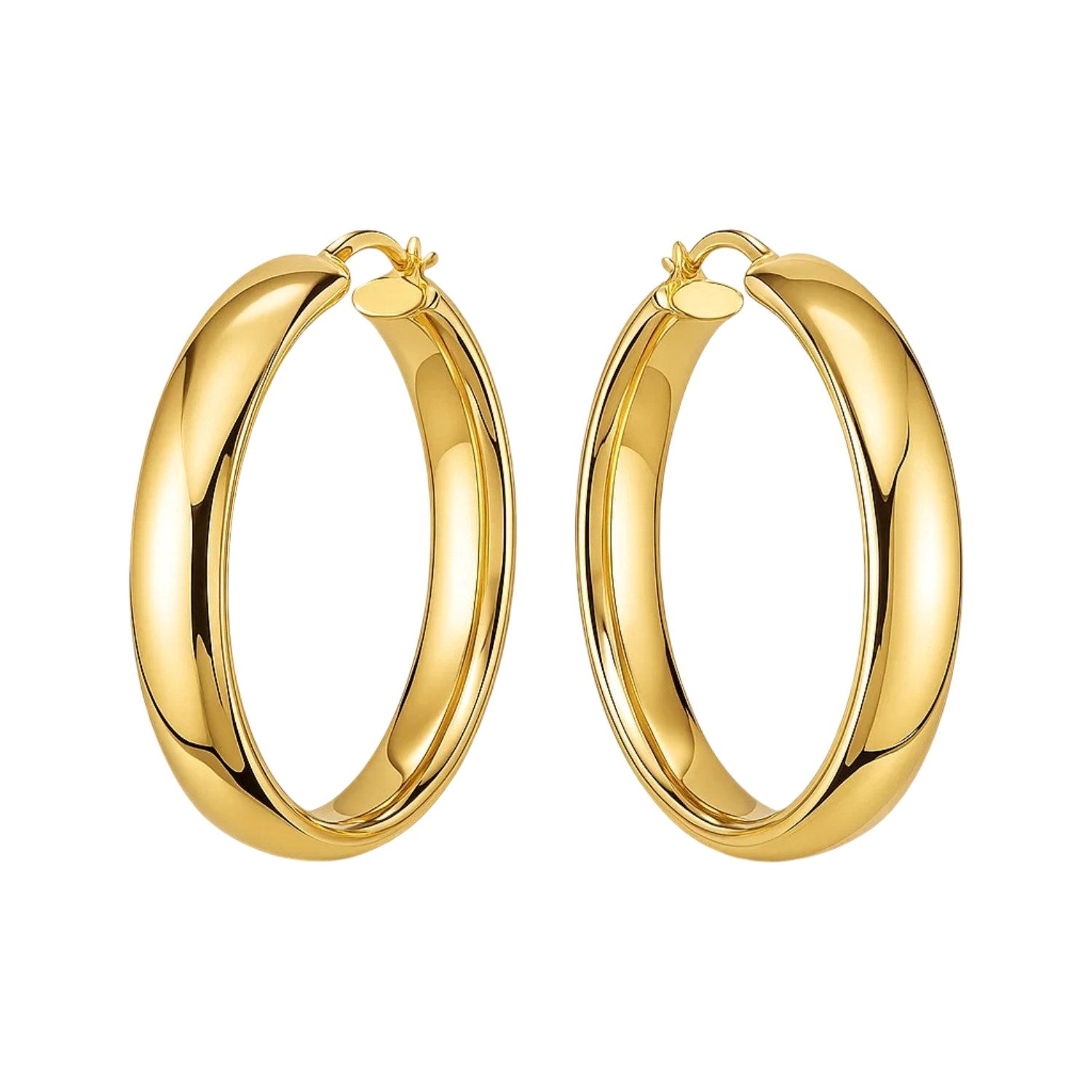 Wedding Band Hoops in 14K Yellow Gold
