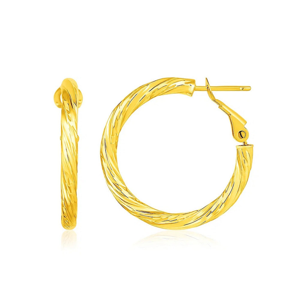 Petite Twisted Round Hoop in 14K Yellow Gold