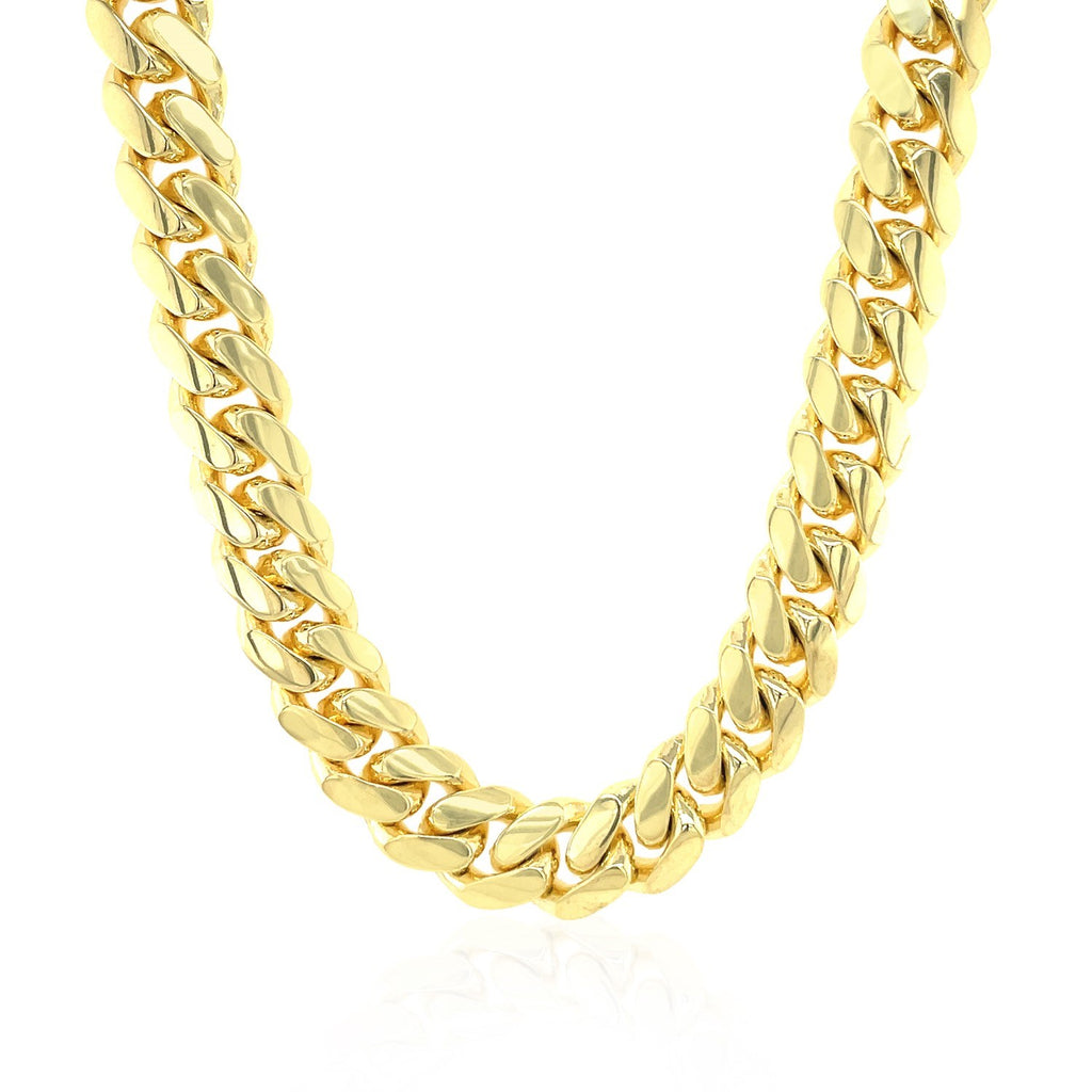 14KT Yellow Gold Miami Cuban Link Chain — Wide — 9mm