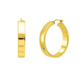 Large Tube Shaped Hoop in 14K Yellow Gold
