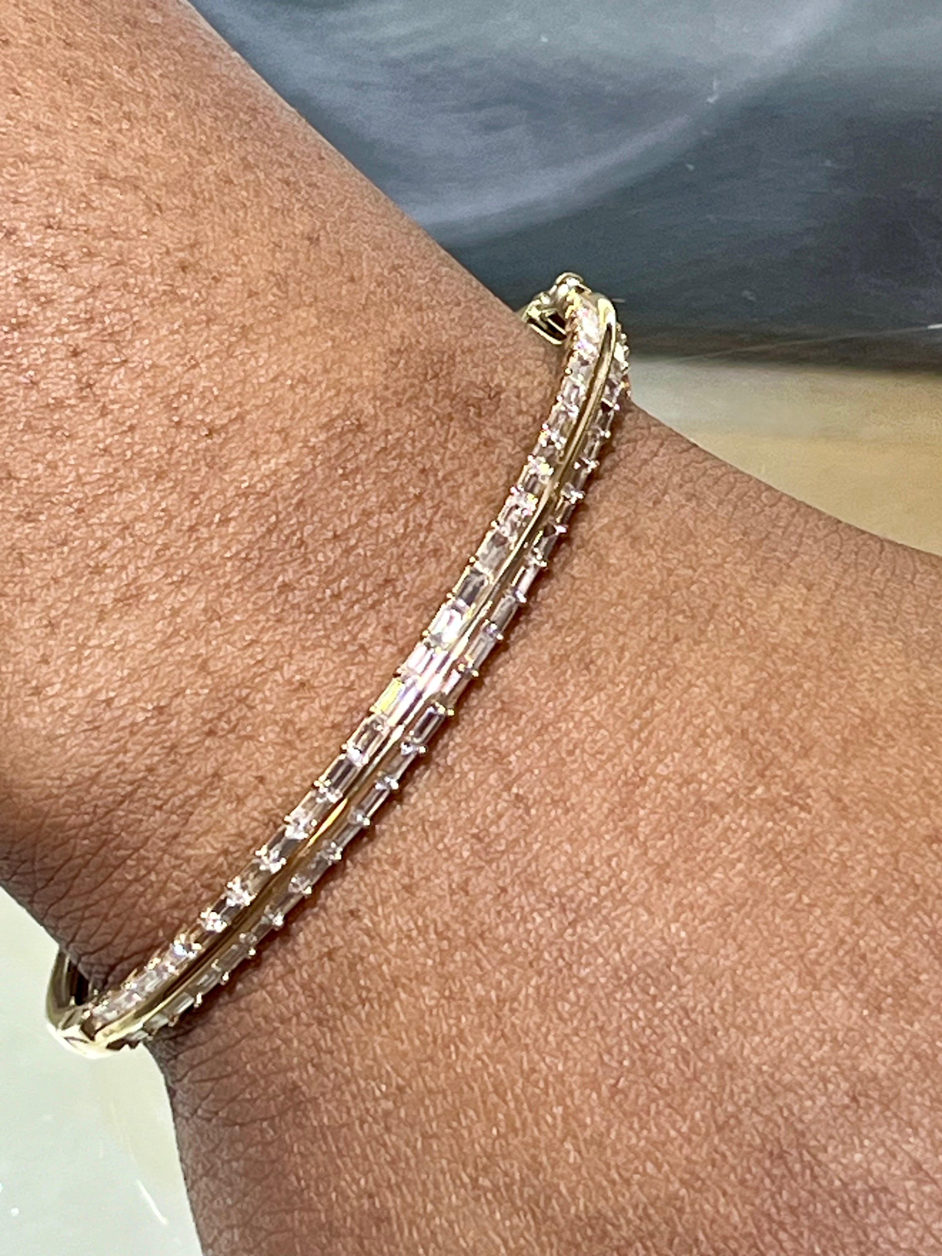 14K Yellow 2 1/6 CTW Lab-Grown Diamond 7" Bangle Bracelet