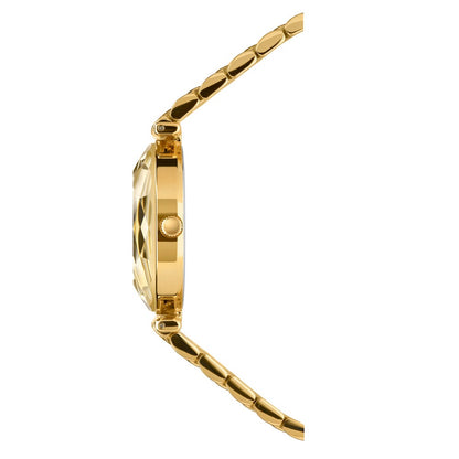 FACET BRILLIANT, Brilliant-Cut, Gold Plated Swiss Quartz Watch, 15MM Band -Gold Dial | MSRP: $369.90