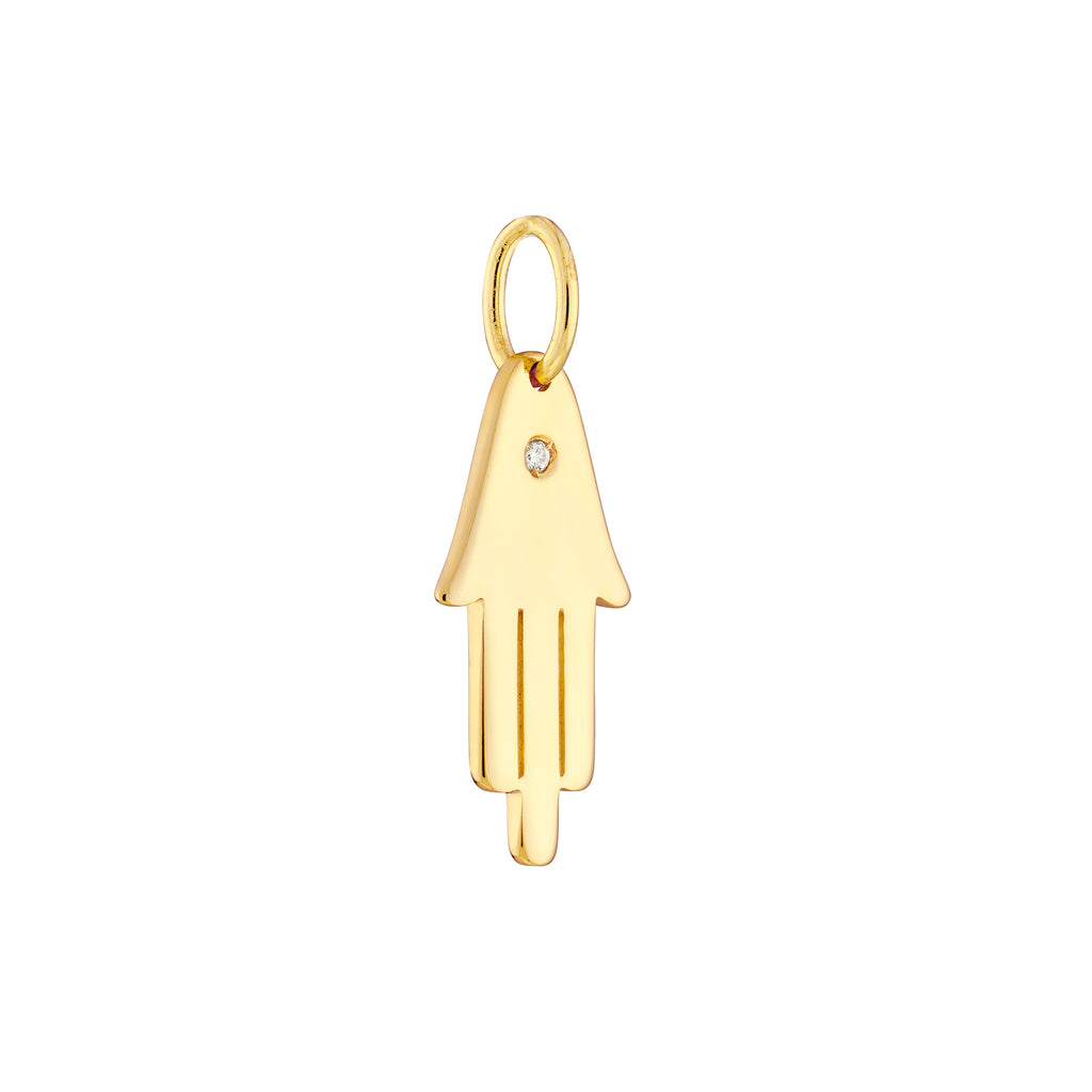 Hamsa Hand Charm with 1pt Diamond — ALT1