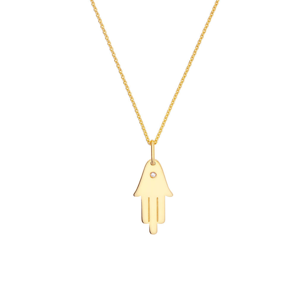 Hamsa Hand Charm with 1pt Diamond — ALT2