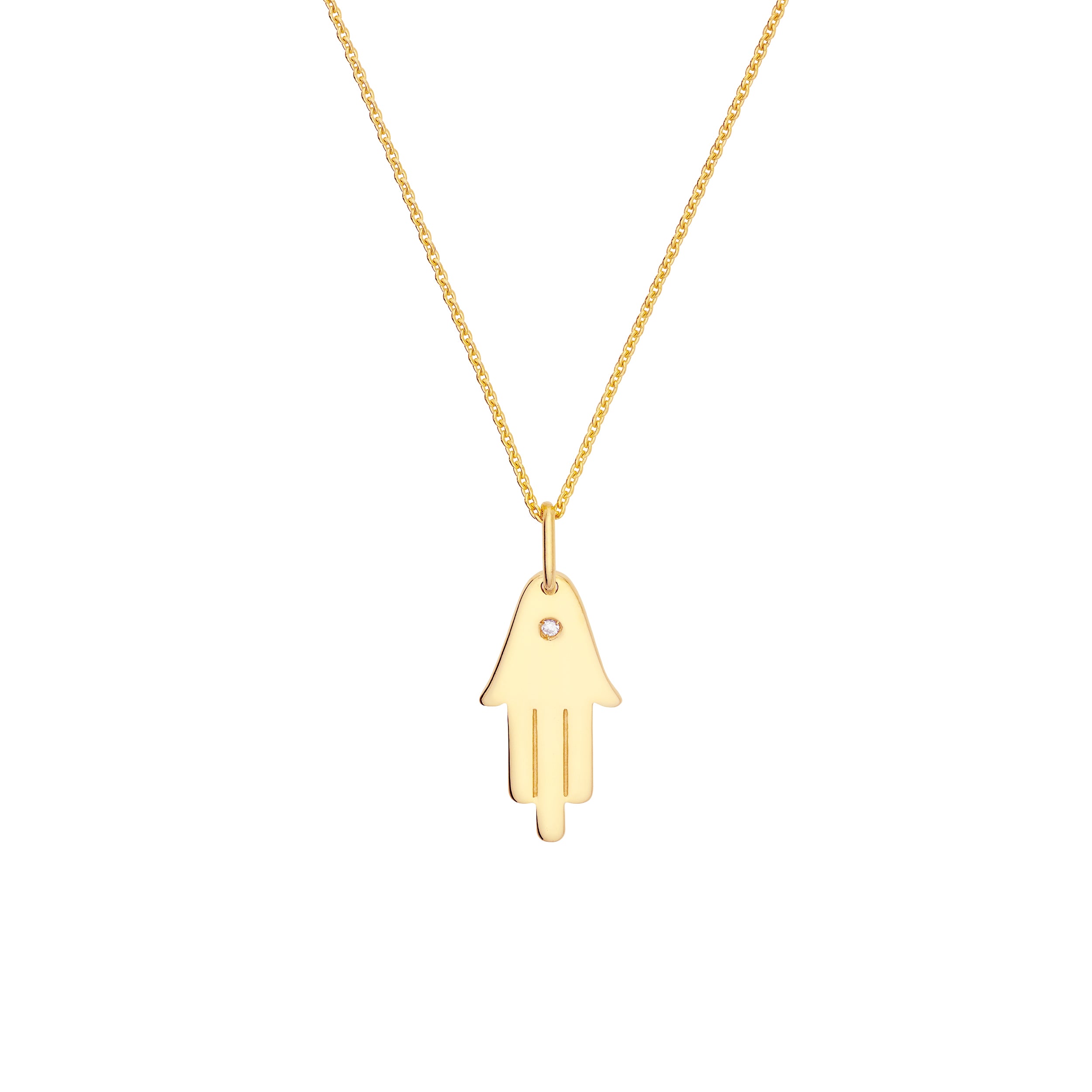 Hamsa Hand Charm with 1pt Diamond — ALT2