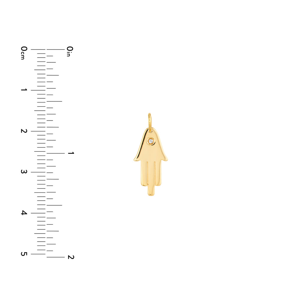 Hamsa Hand Charm with 1pt Diamond — ALT3