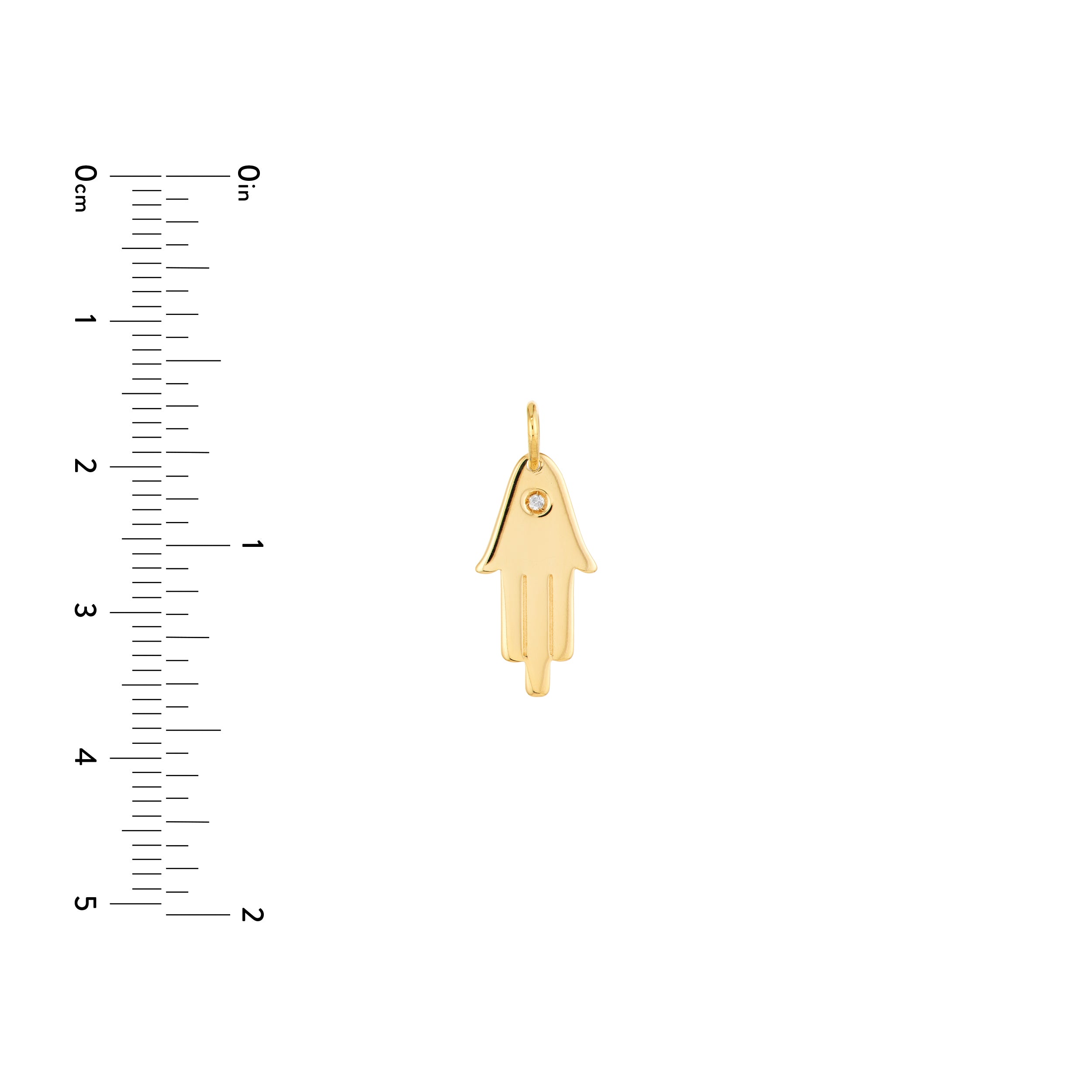 Hamsa Hand Charm with 1pt Diamond — ALT3