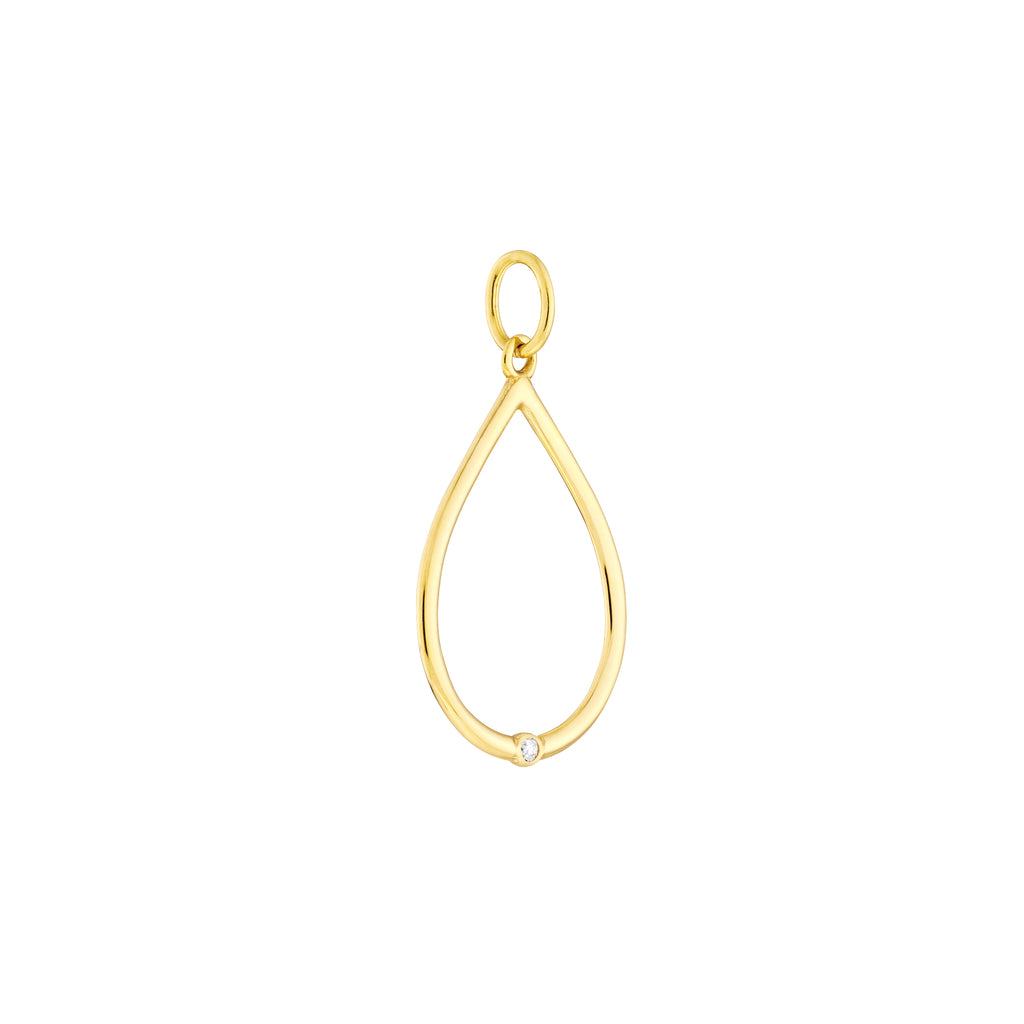 Open Teardrop Pendant with 1pt Diamond — ALT1