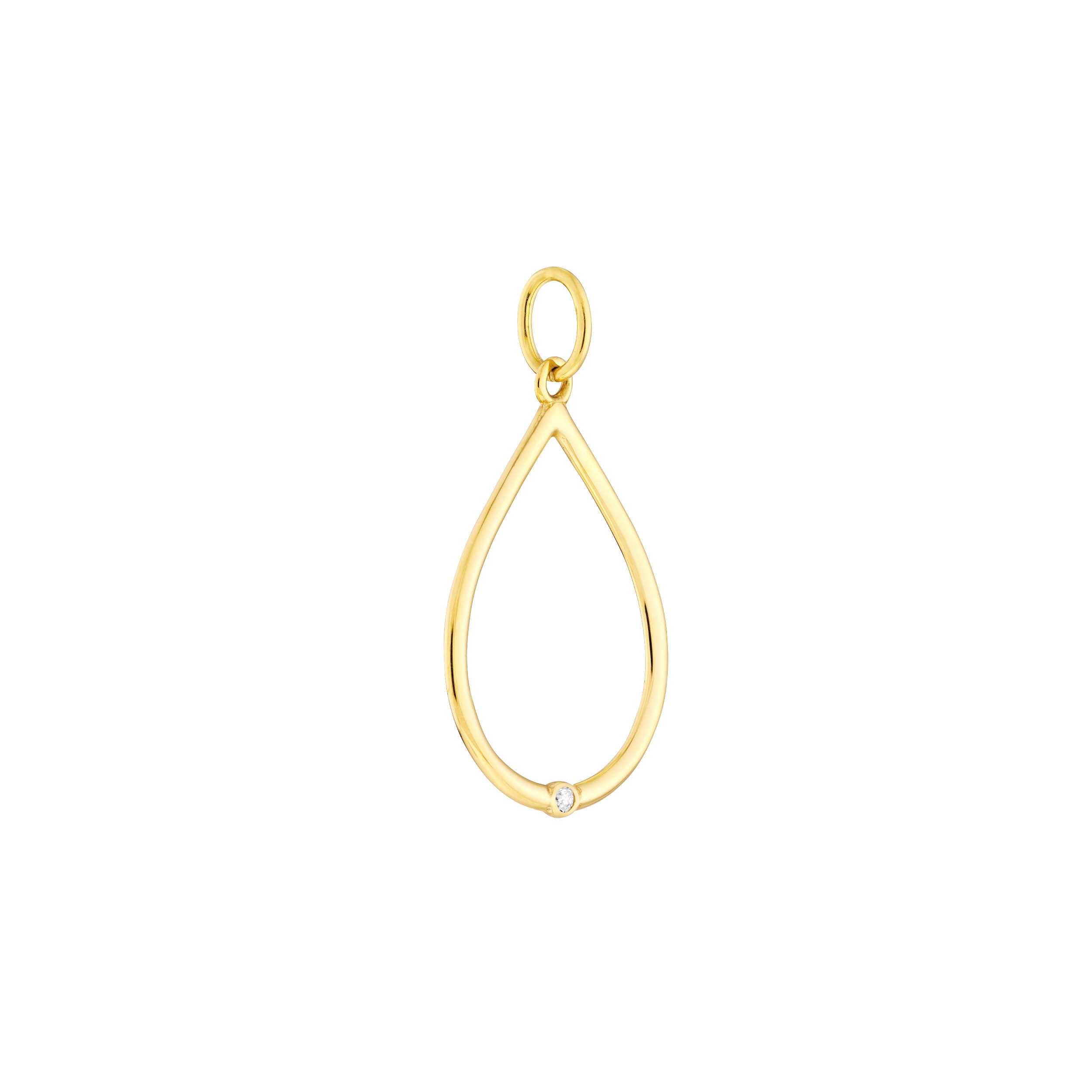 Open Teardrop Pendant with 1pt Diamond — ALT1
