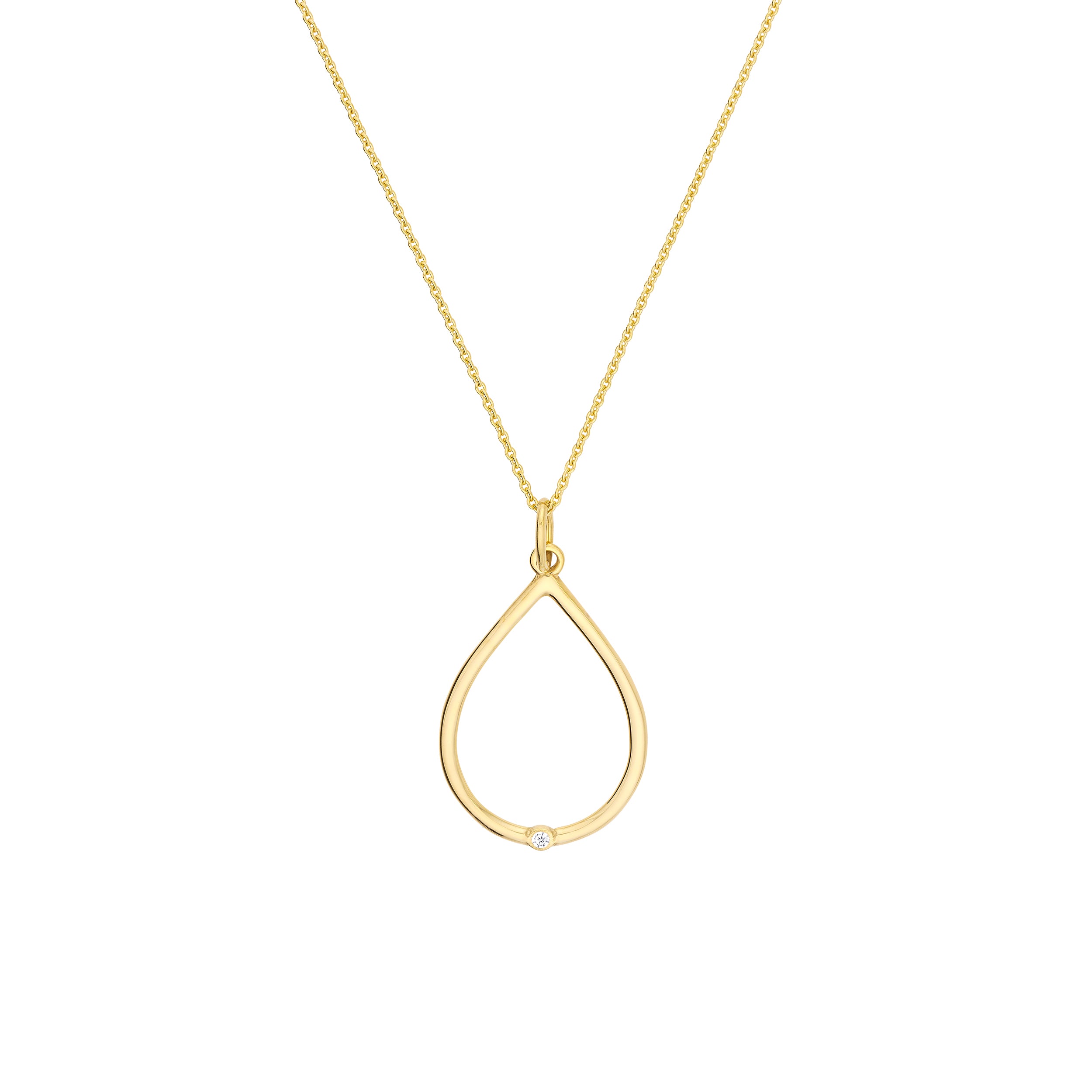Open Teardrop Pendant with 1pt Diamond — ALT2