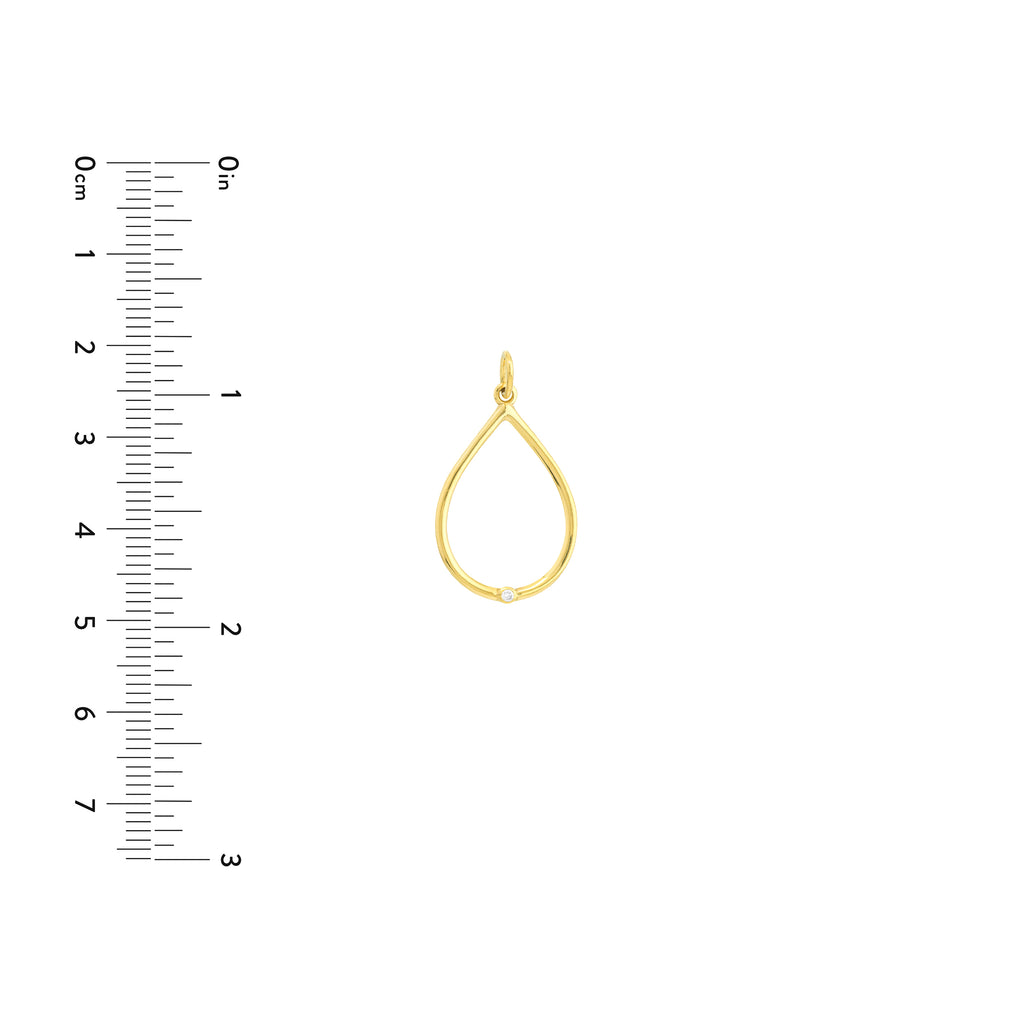 Open Teardrop Pendant with 1pt Diamond — ALT3