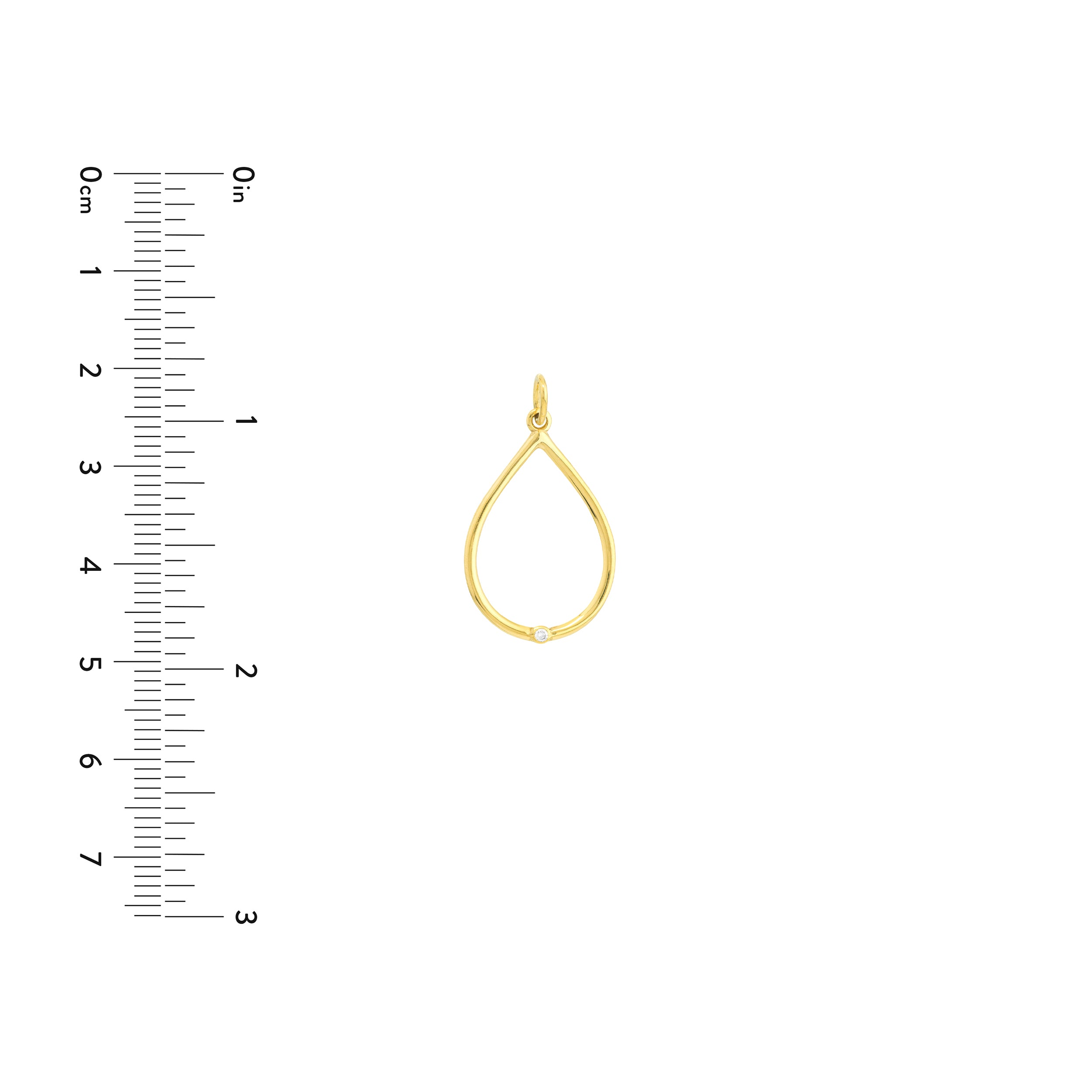 Open Teardrop Pendant with 1pt Diamond — ALT3