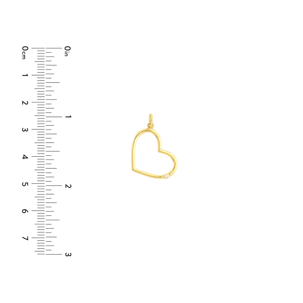 Tilted Open Heart Pendant with 1pt Diamond — ALT3