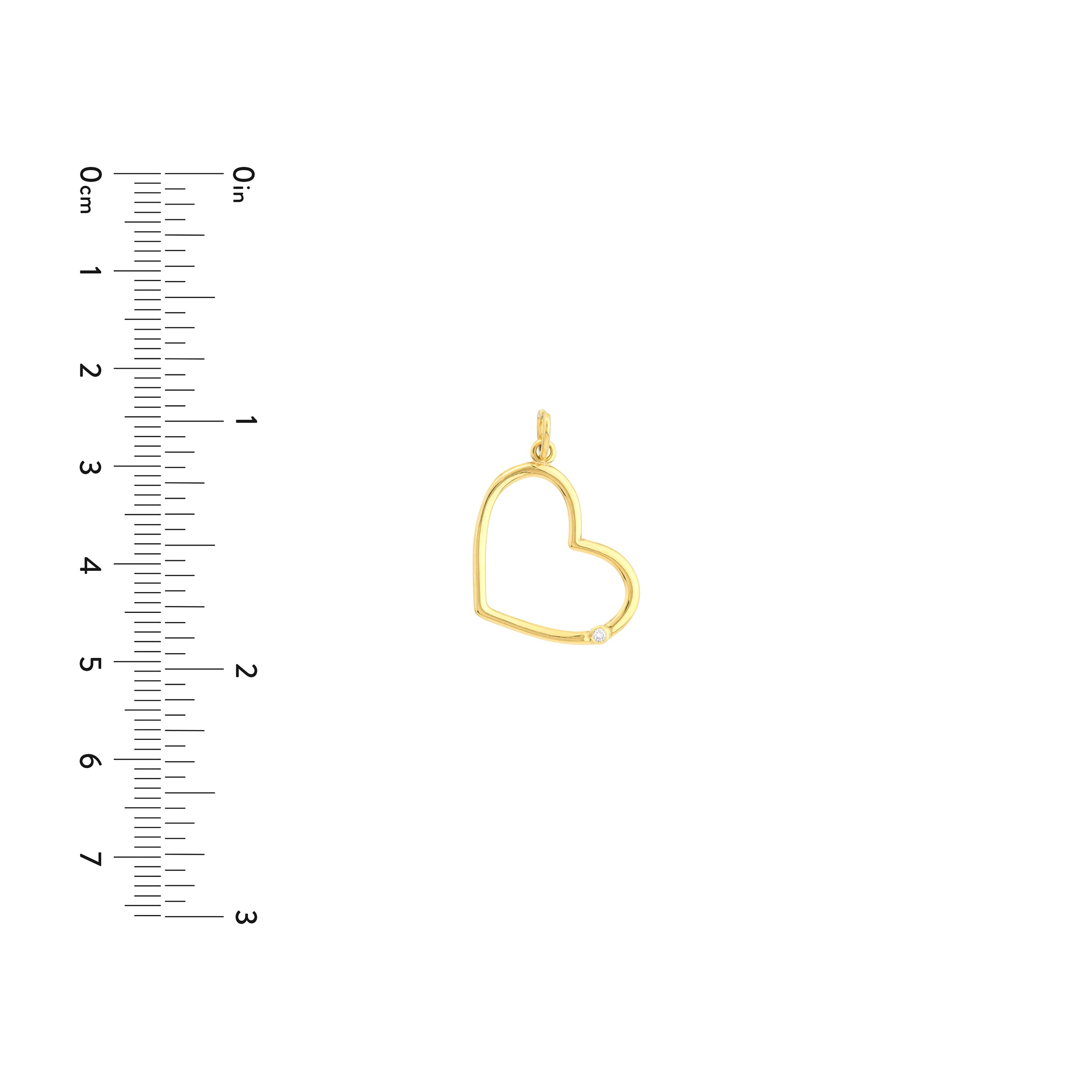 Tilted Open Heart Pendant with 1pt Diamond — ALT3