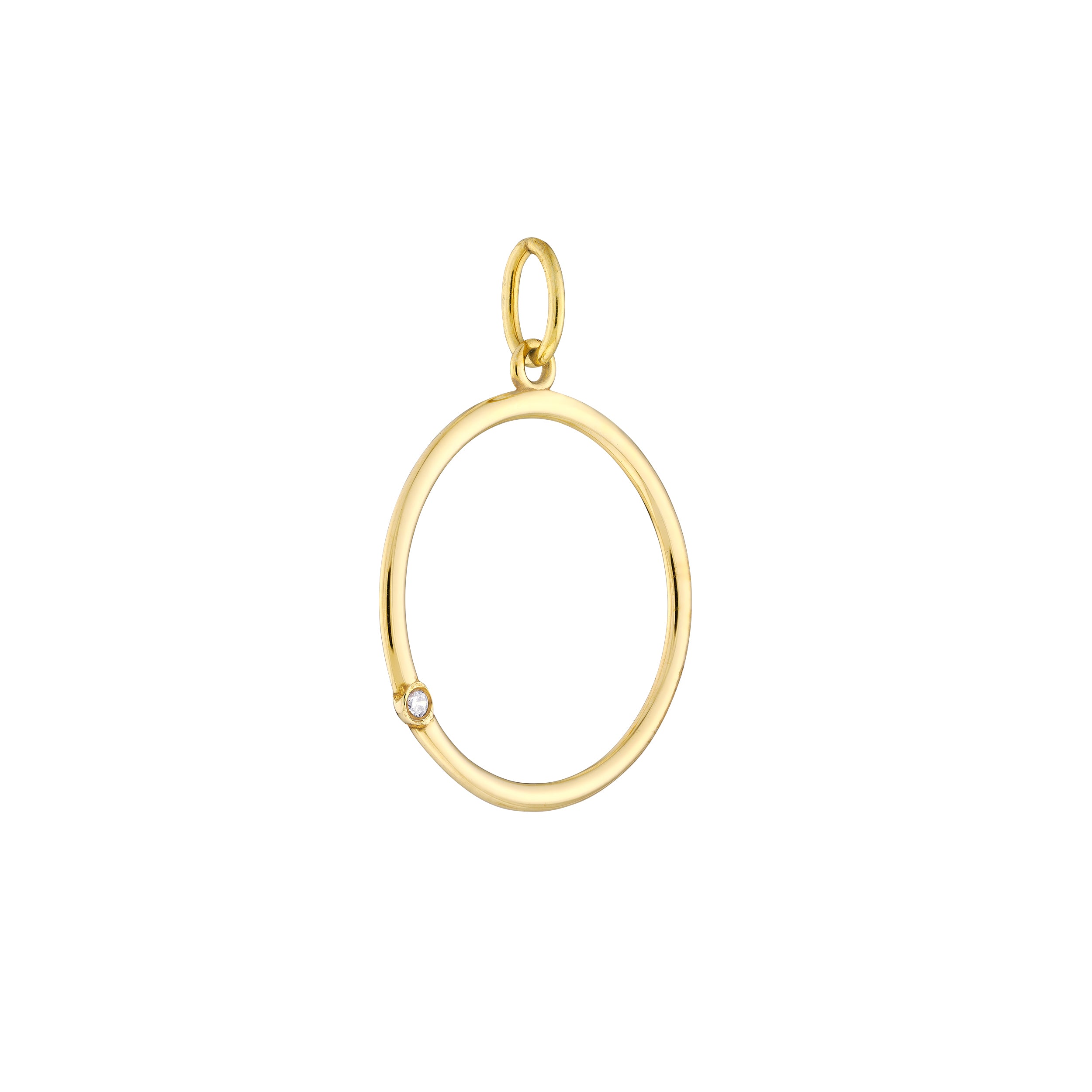 Open Circle Pendant with 1pt Diamond — ALT1