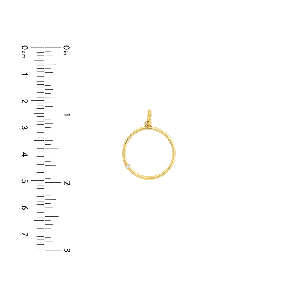 Open Circle Pendant with 1pt Diamond — ALT3