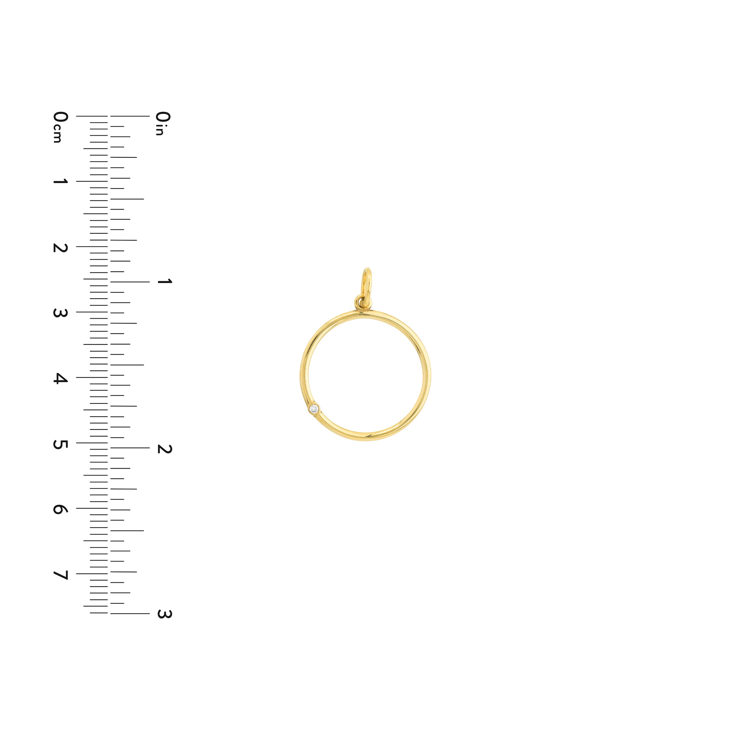 Open Circle Pendant with 1pt Diamond — ALT3