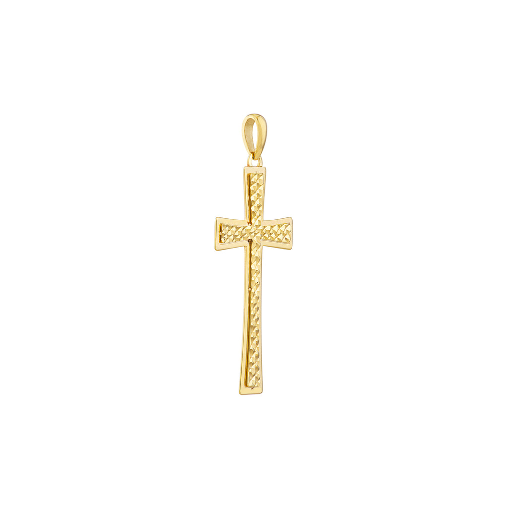 Diamond-Cut Tapered Cross Pendant — ALT1
