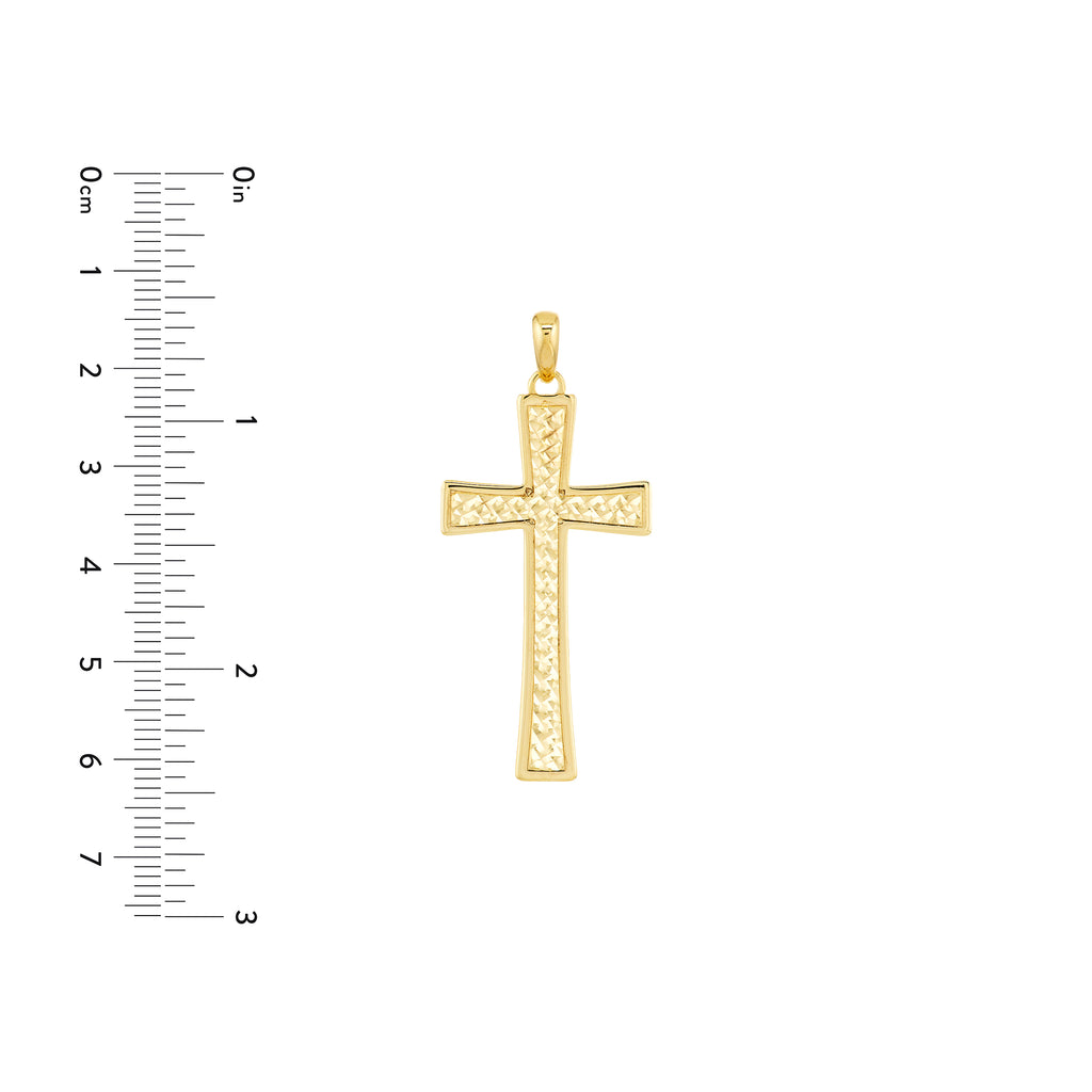 Diamond-Cut Tapered Cross Pendant — ALT3