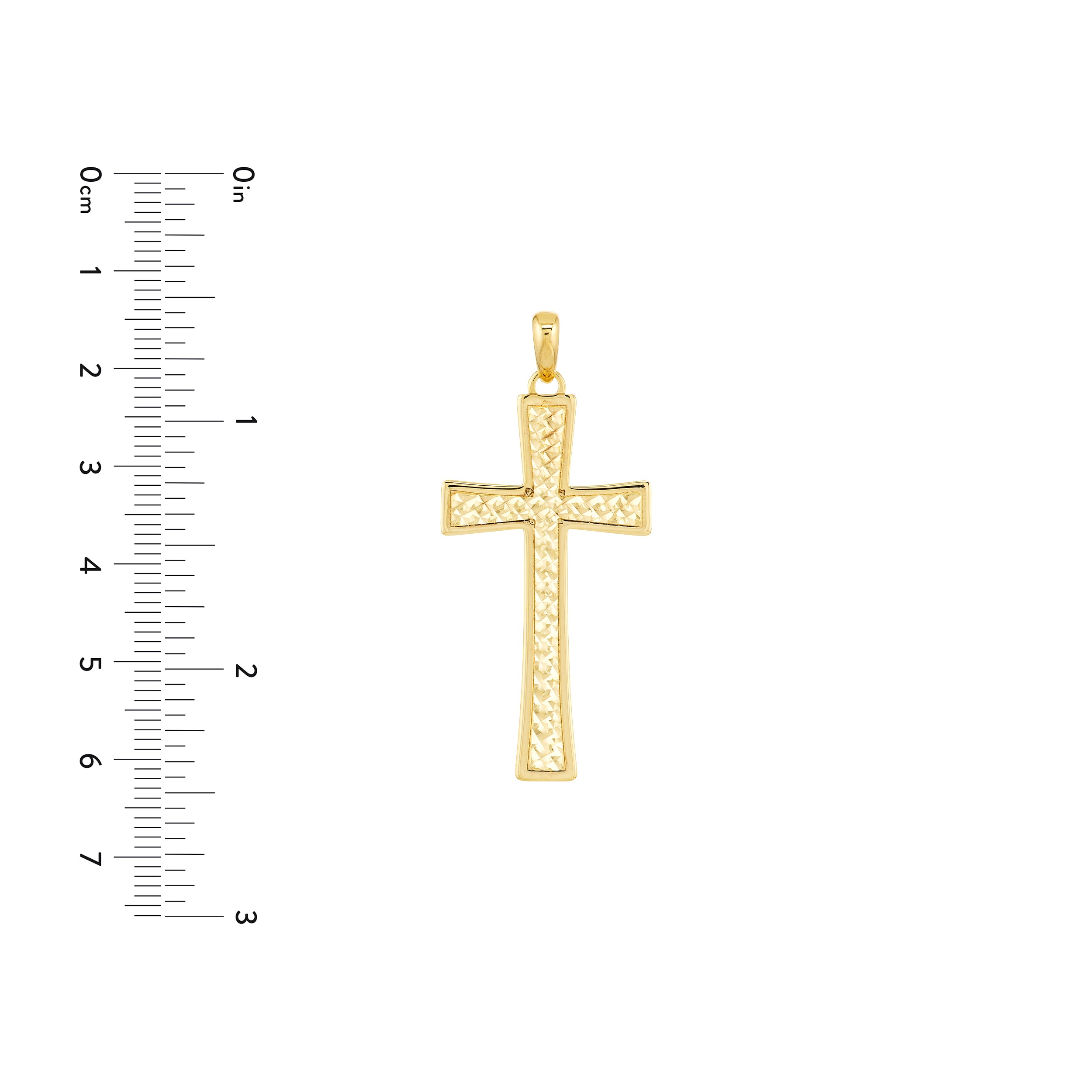 Diamond-Cut Tapered Cross Pendant — ALT3