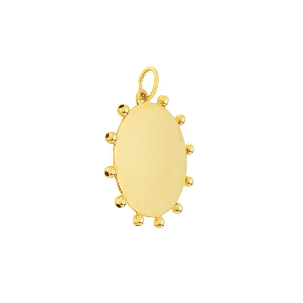 Engravable Bead Trimmed Disk Charm — ALT1