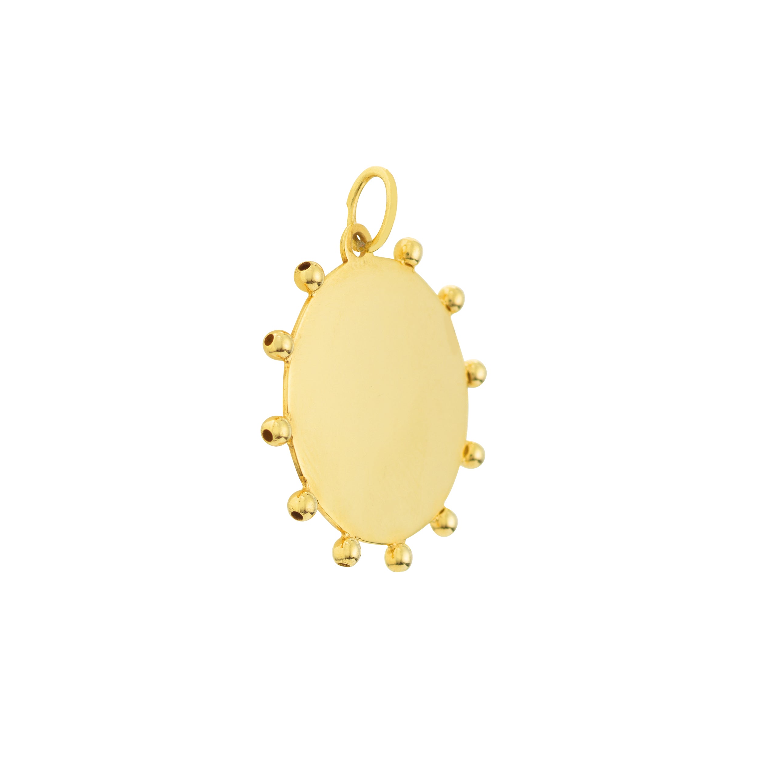 Engravable Bead Trimmed Disk Charm — ALT1