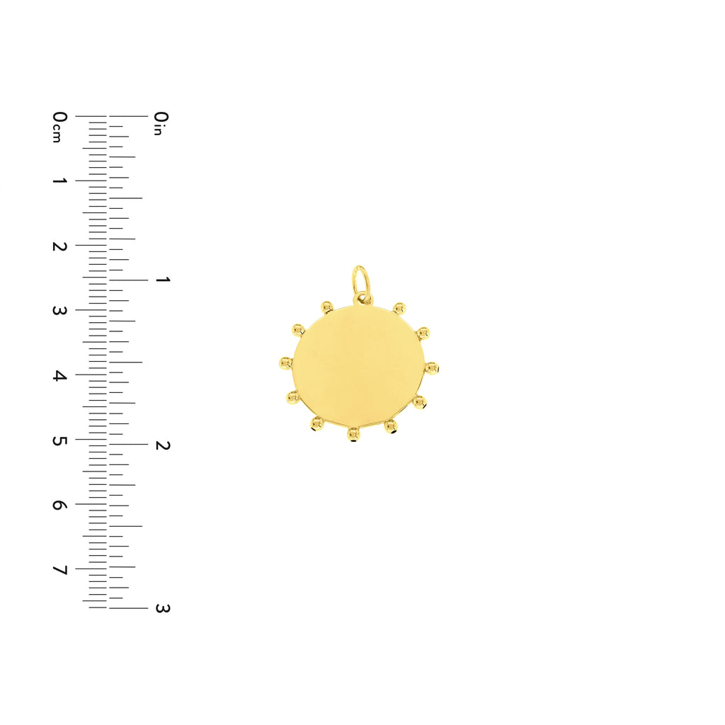 Engravable Bead Trimmed Disk Charm — ALT3