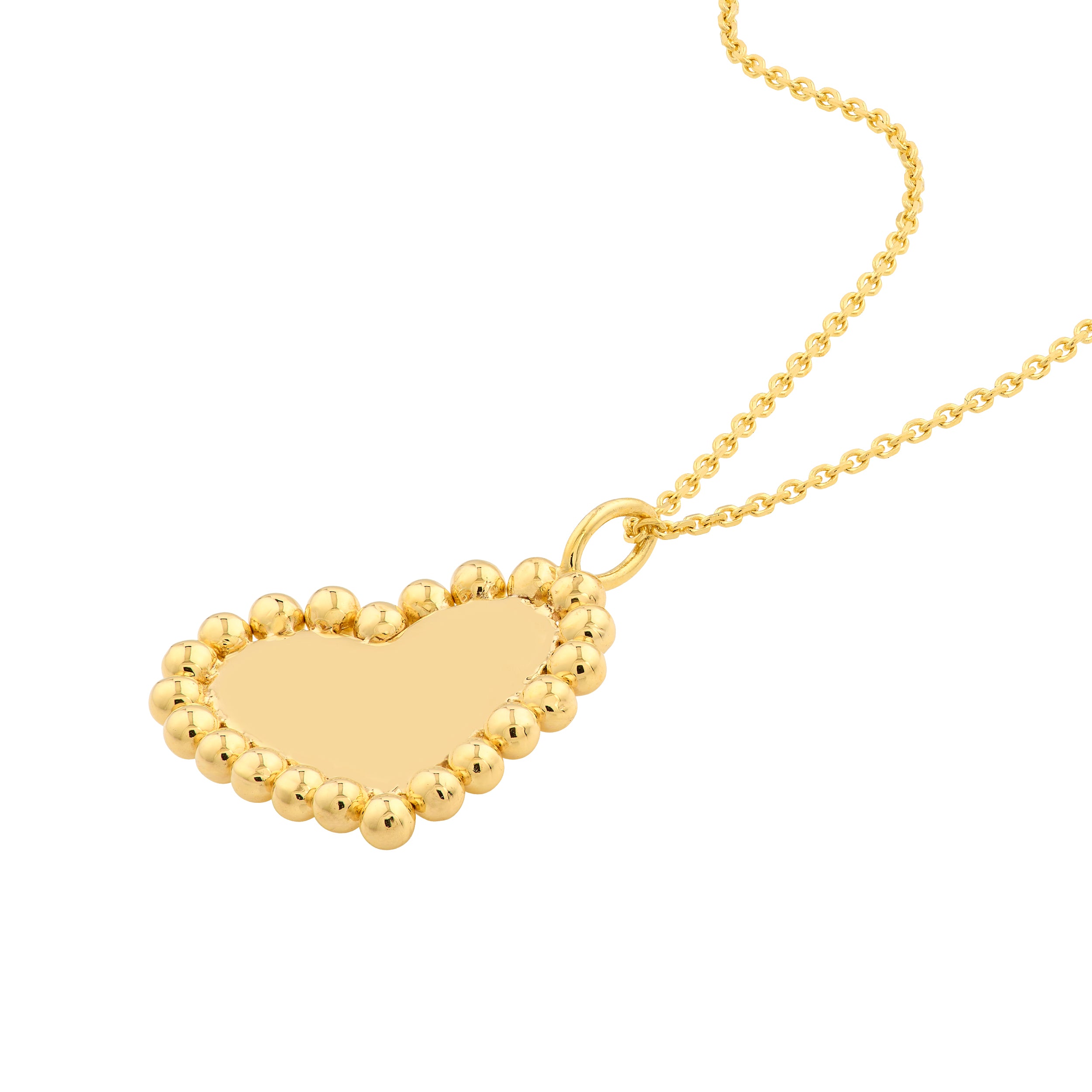 Polished Beaded Heart Pendant — ALT1