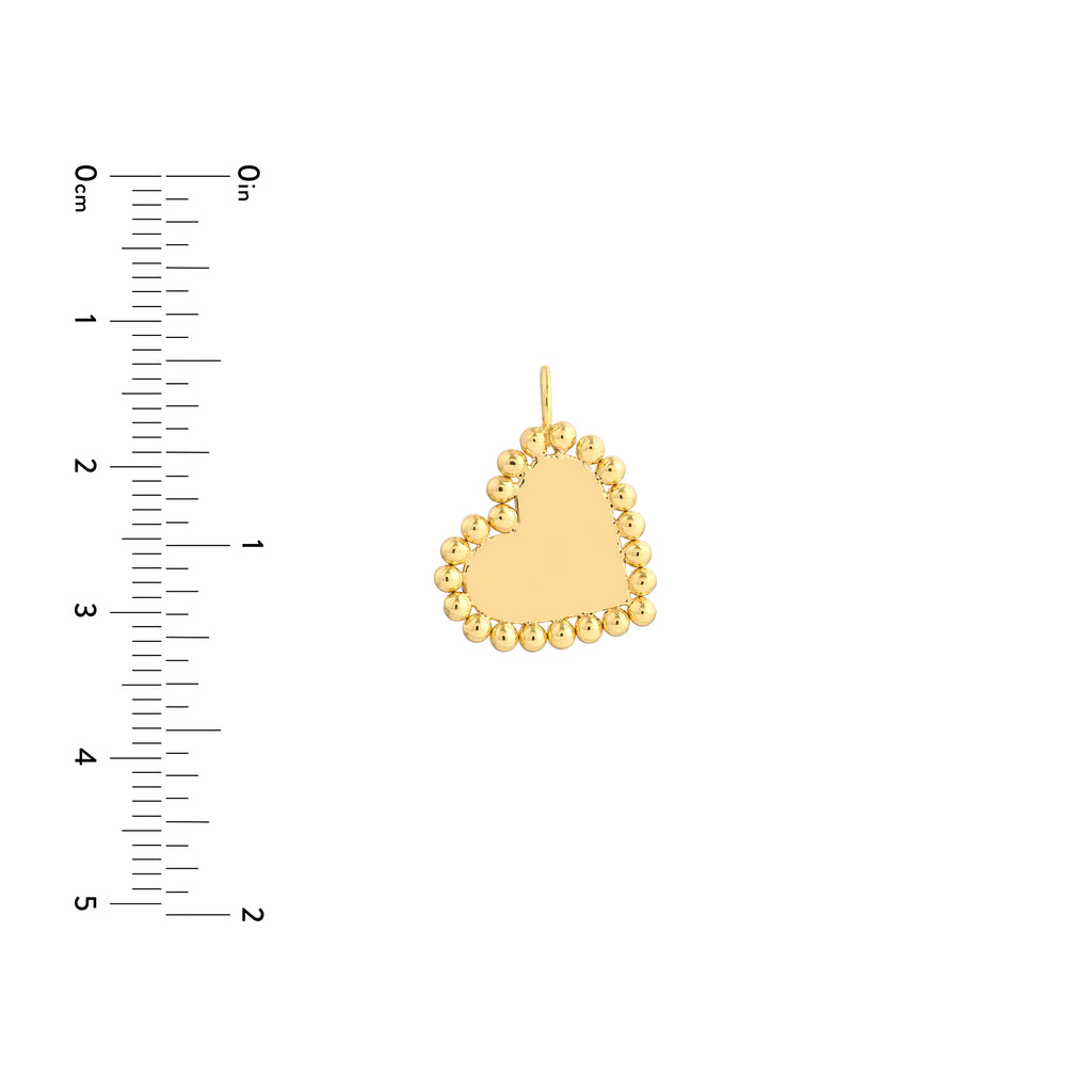 Polished Beaded Heart Pendant — ALT3