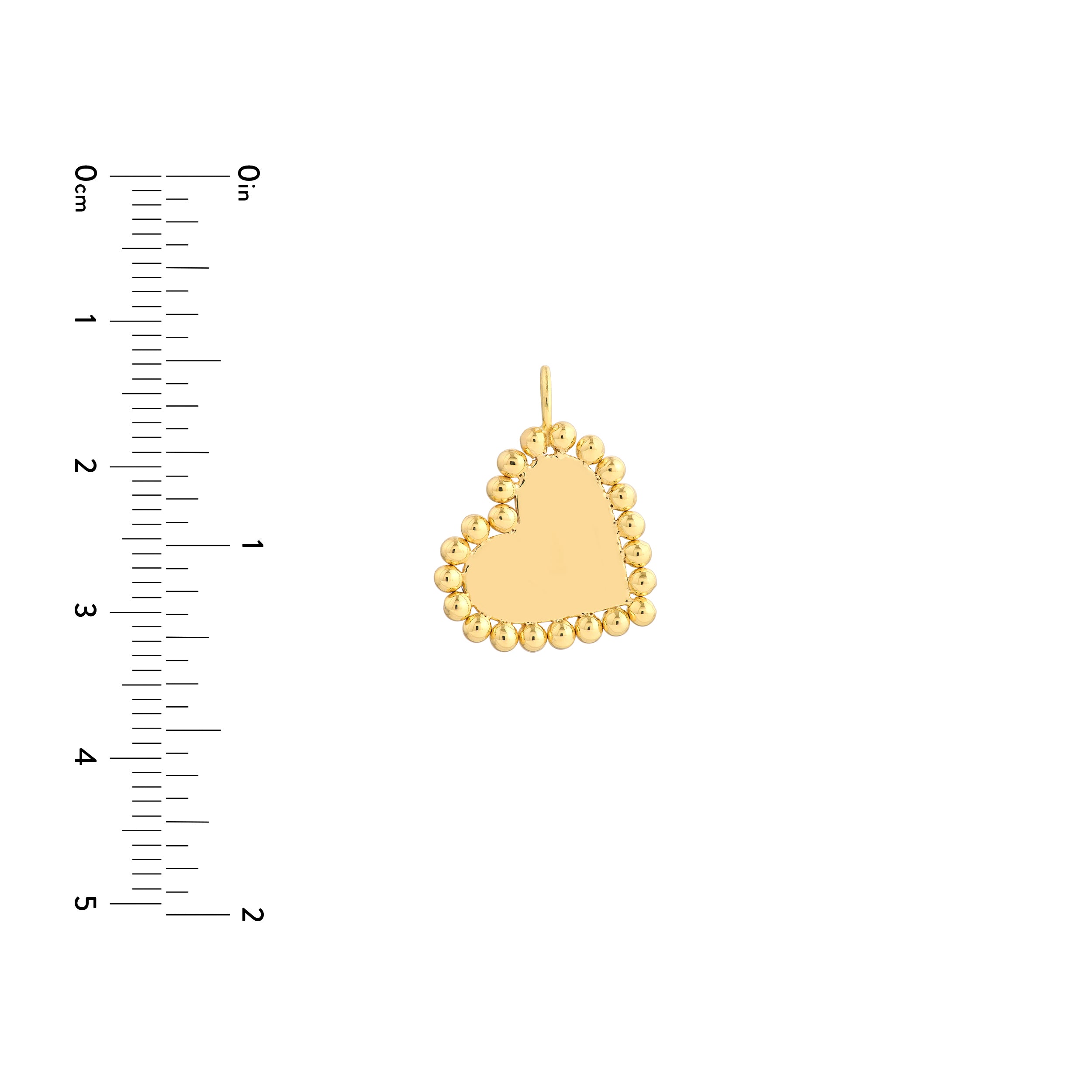 Polished Beaded Heart Pendant — ALT3
