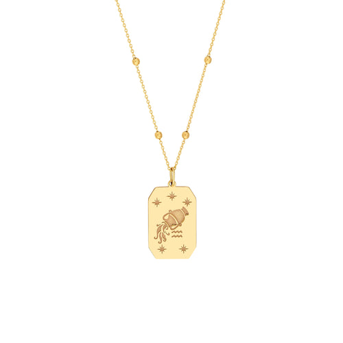 Aquarius Engraved Pendant — ALT1
