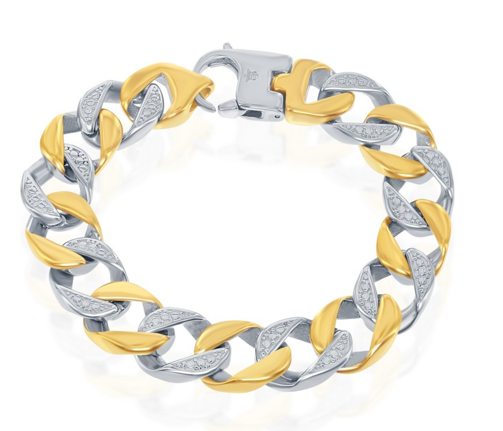 Two-Tone Stainless Steel/Gold Plated Bracelet